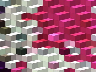 pink white black geometric shapes abstract background 3D illustration