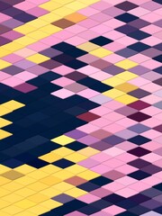 pink blue yellow geometric shapes abstract background 3D illustration