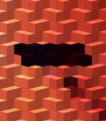 orange black colorful geometric shapes abstract background 3D illustration