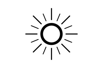 line sun Icon on white background