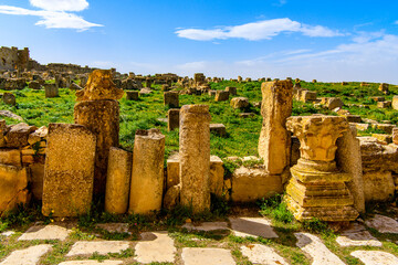 Fototapeta na wymiar Ruins of Madauros, a Roman-Berber city in the old province of Numidia, Algeria
