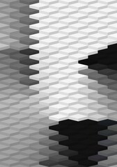 black and white colorful geometric shapes abstract background 3D illustration