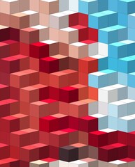 blue red pink colorful geometric shapes abstract background 3D illustration