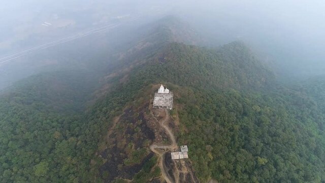 Temple On top of a Mountain in Mumbai
Drone Shot Dhindeshwari Temple Located in Bhiwandi (Mumbai),It is the only temple located on top of a mountain