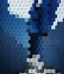 blue white colorful geometric shapes abstract background 3D illustration