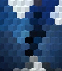 blue white colorful geometric shapes abstract background 3D illustration