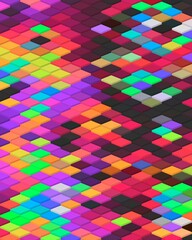 trippy psychedelic colorful neon geometric shapes abstract background 3D illustration
