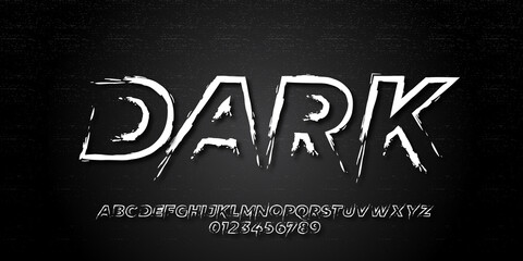 Brush text effect grunge retro style design