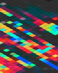 trippy psychedelic colorful neon geometric shapes abstract background 3D illustration