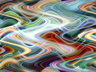 Obraz premium Fluid waves abstract colorful background with lines