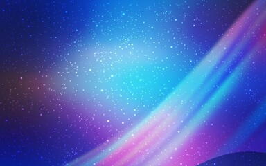 Light Pink, Blue vector background with astronomical stars. Space stars on blurred abstract background with gradient. Template for cosmic backgrounds.
