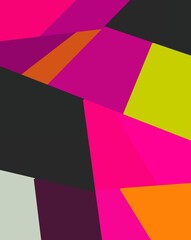 Obraz premium yellow green pink magenta colors neon geometric shapes abstract background