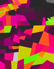 yellow green pink magenta colors neon geometric shapes abstract background