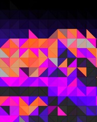 Obraz premium magenta pink neon trippy psychedelic geometric shapes abstract background
