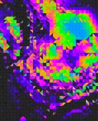 blue cyan green magenta neon trippy psychedelic geometric shapes abstract background