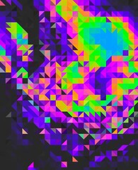 blue cyan green magenta neon trippy psychedelic geometric shapes abstract background