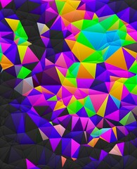 Obraz premium blue cyan green magenta neon trippy psychedelic geometric shapes abstract background