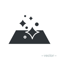 Clean surface icon, easy cleaning, solid symbol on white background - vector illustration eps 10