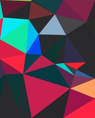 Fototapeta premium blue cyan green magenta neon trippy psychedelic geometric shapes abstract background
