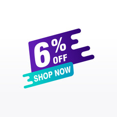 6 discount, Sales Vector badges for Labels, , Stickers, Banners, Tags, Web Stickers, New offer. Discount origami sign banner