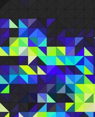 Fototapeta premium blue cyan green neon trippy psychedelic geometric shapes abstract background