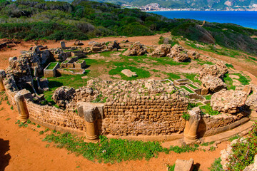 Roman ruins in Tipasa, a colonia in Roman province Mauretania Caesariensis, nowadays Algeria....