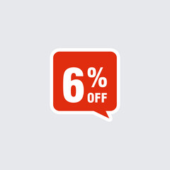 6 discount, Sales Vector badges for Labels, , Stickers, Banners, Tags, Web Stickers, New offer. Discount origami sign banner