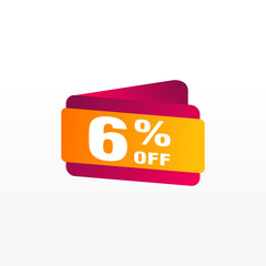 6 discount, Sales Vector badges for Labels, , Stickers, Banners, Tags, Web Stickers, New offer. Discount origami sign banner