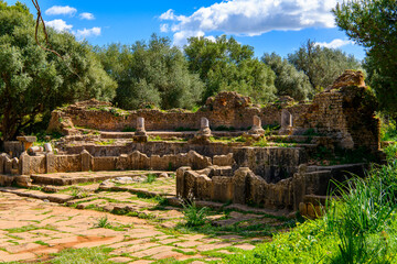 Amphitheater of Tipasa, a colonia in Roman province Mauretania Caesariensis, nowadays Algeria. UNESCO World Heritage Site