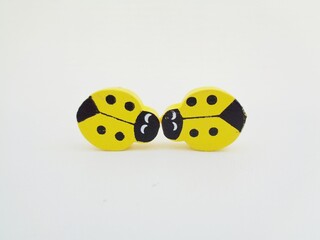 Cute bugs beads with white background. Illustration someone leaning on the others 