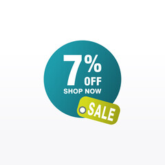 7 discount, Sales Vector badges for Labels, , Stickers, Banners, Tags, Web Stickers, New offer. Discount origami sign banner