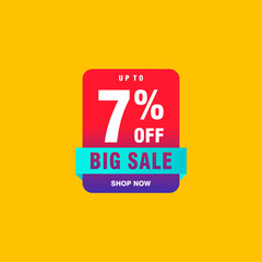 7 discount, Sales Vector badges for Labels, , Stickers, Banners, Tags, Web Stickers, New offer. Discount origami sign banner