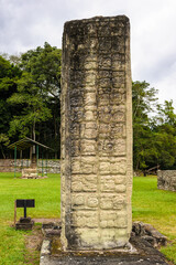 It's One of the stelas of Copan, an archaeological site of the Maya civilization, Honduras