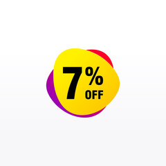 7 discount, Sales Vector badges for Labels, , Stickers, Banners, Tags, Web Stickers, New offer. Discount origami sign banner