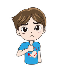 国際手話・謝る（男性）