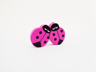 Cute bugs beads with white background. Illustration someone leaning on the others 