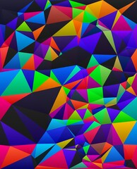 Obraz premium trippy psychedelic colorful neon geometric shapes abstract background