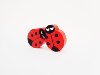 Cute bugs beads with white background. Illustration someone leaning on the others 