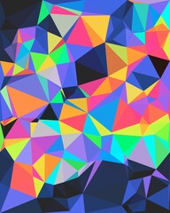 Fototapeta premium trippy psychedelic colorful neon geometric shapes abstract background