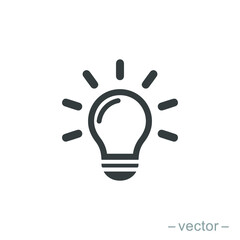 The light bulb icon vector, full of ideas and creative thinking, analytical thinking for processing. Outline symbol illustration. EPS 10