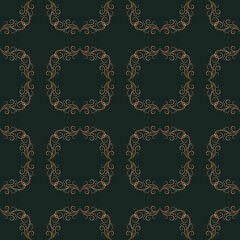 Dark green floral vector seamless in the editable background with gold and silver, Luxurious, Wallpaper, Luxury geometric pattern in printing, fashion design, wedding, Elegant, and invitation