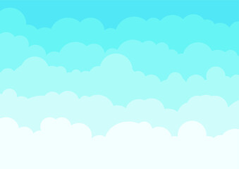 Blue sky background with clouds. Vector illustration. EPS 10