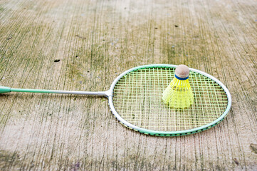 
Badminton racket and shuttlecock, badminton equipment