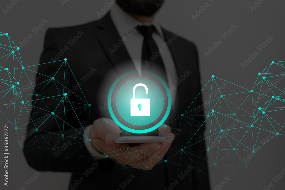 Aufkleber Graphics Padlock For Web Data Information Security Application System