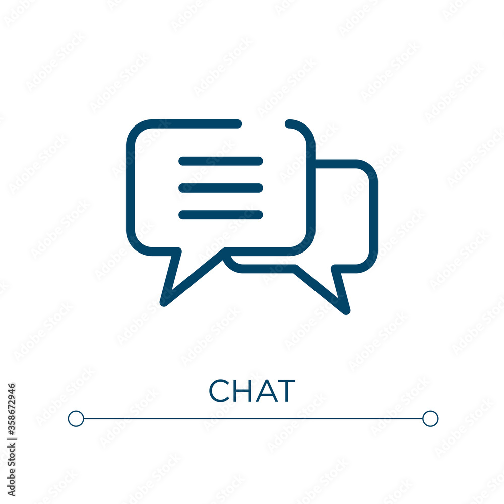 Poster chat icon. linear vector illustration. outline chat icon vector. thin line symbol for use on web and