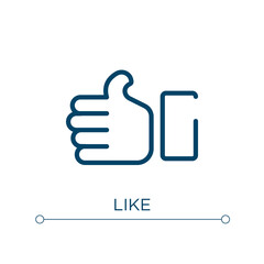 Obraz premium Like icon. Linear vector illustration. Outline like icon vector. Thin line symbol for use on web and mobile apps, logo, print media.