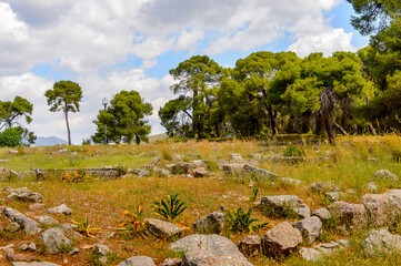 Fototapeta na wymiar It's Ruins of Katagogion, Epidaurus, Peloponnese, Greece. UNESCO World Heritage