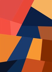 orange blue yellow colorful geometric shapes abstract background