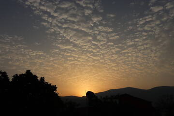 sunset in the mountains