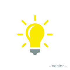 The light bulb icon vector, full of ideas and creative thinking, analytical thinking for processing. Full color illustration. EPS 10